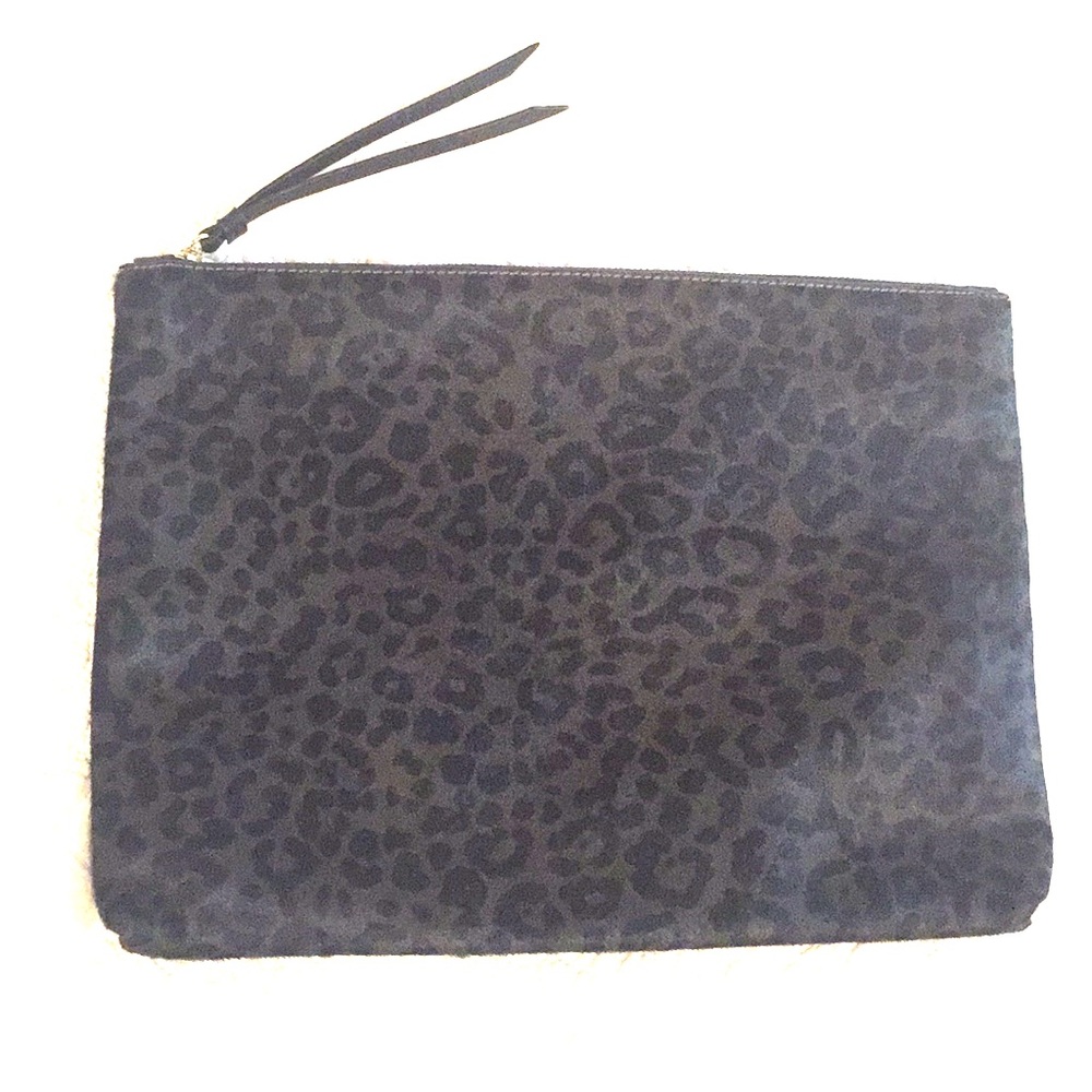 Banana Republic Olive & Black Hair-on-Hide Clutch